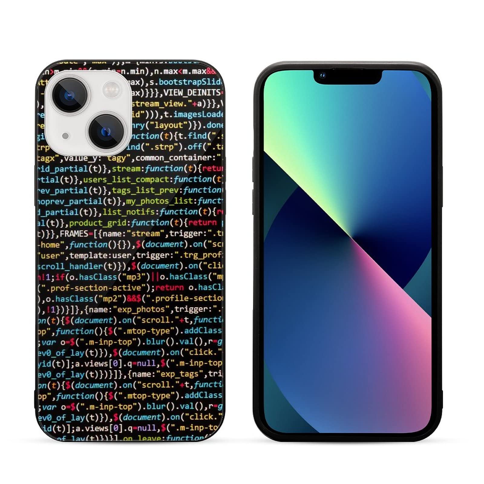 Programmer Computer Code Printed Glass Back Case for iPhone 13